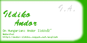 ildiko andor business card